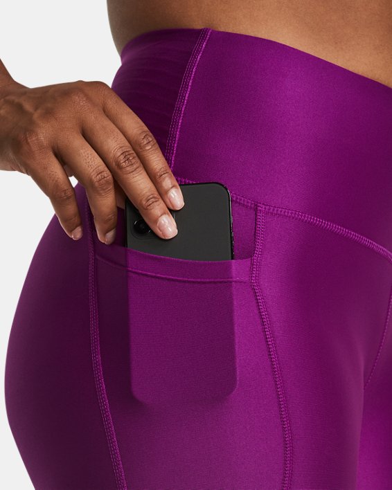 Damen HeatGear® No-Slip Waistband Full-Length-Leggings, Purple, pdpMainDesktop image number 3